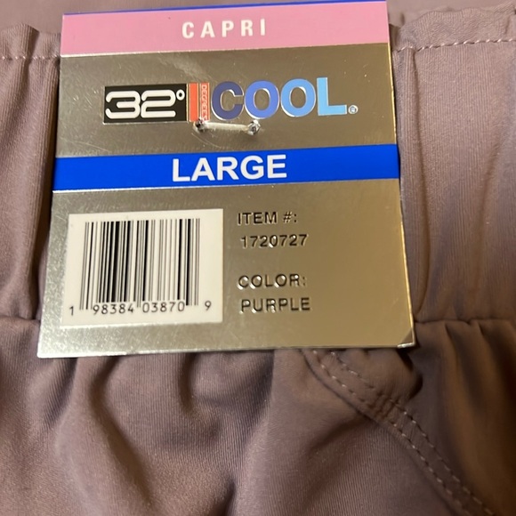NEW 32 Degrees Cool Women's Pull On Active Capri drawstring pockets purple - Picture 5 of 7